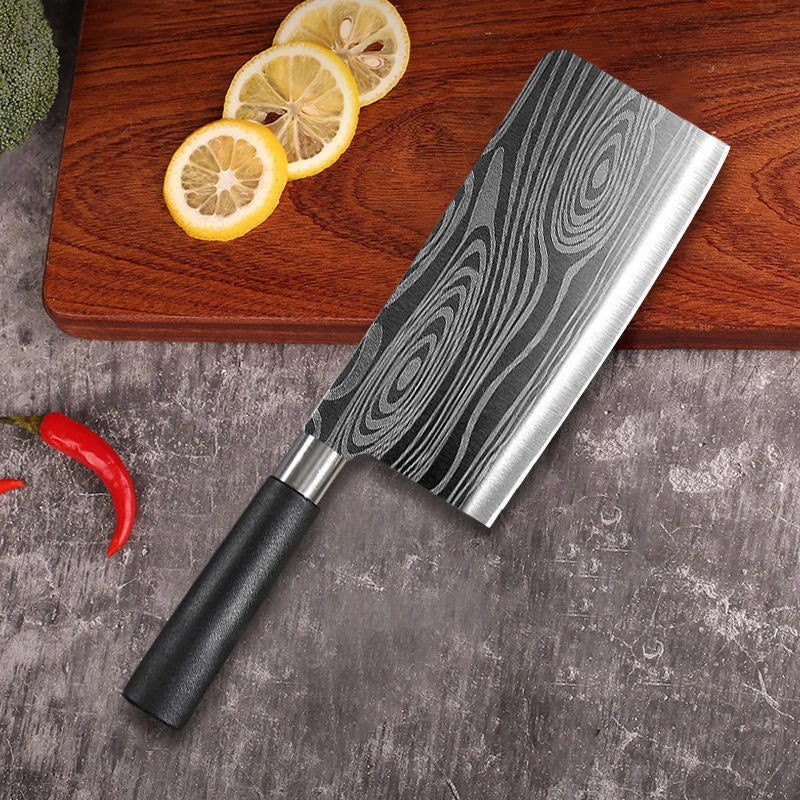 Damascus Kitchen Utility Set Knives Scissors Sharpening Rod Slicing Chef knife Stainless Steel