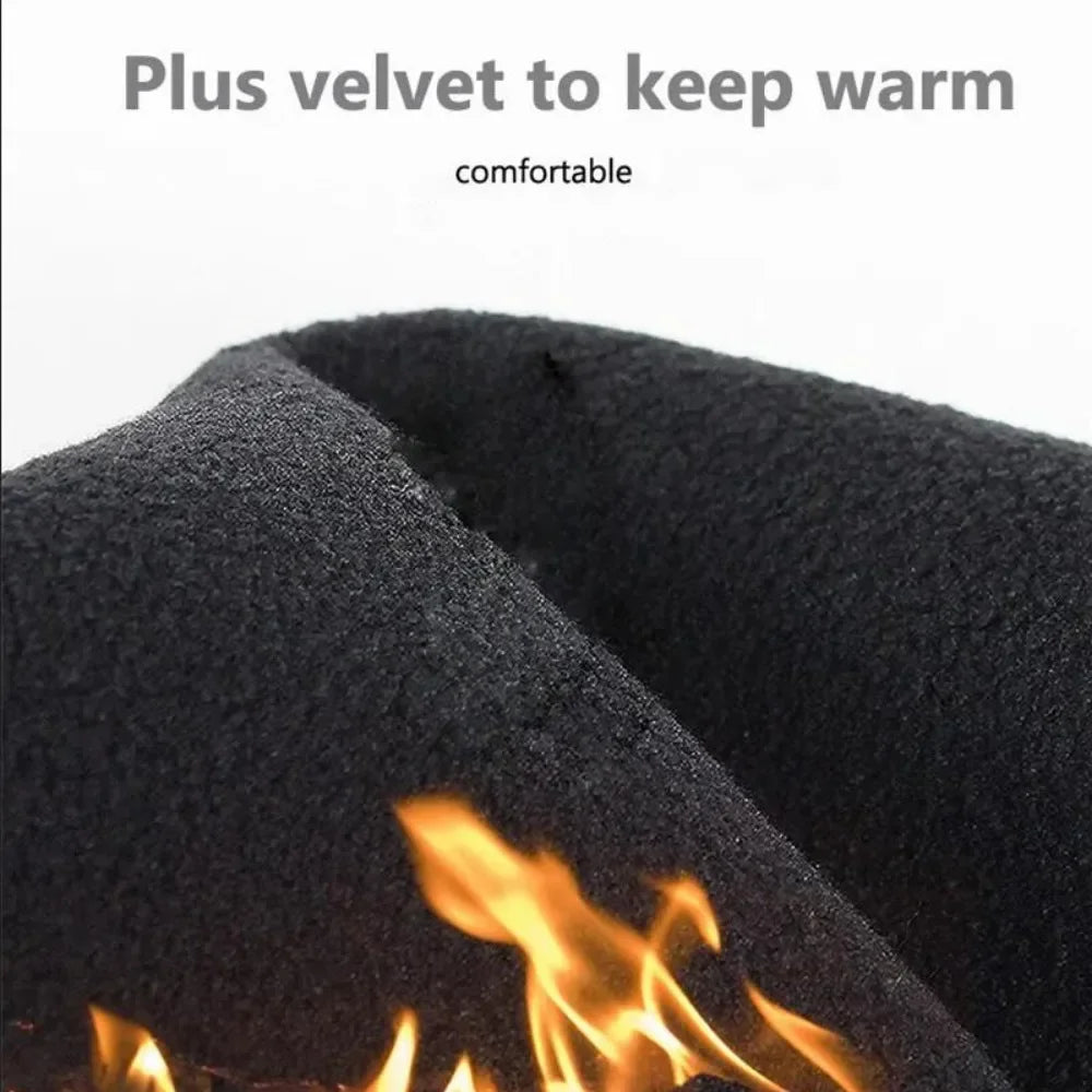 Autumn Winter Warm Full Finger Gloves Fashionable Outdoor Sports Touch Screen Anti Cold Non-slip Velvet Gloves