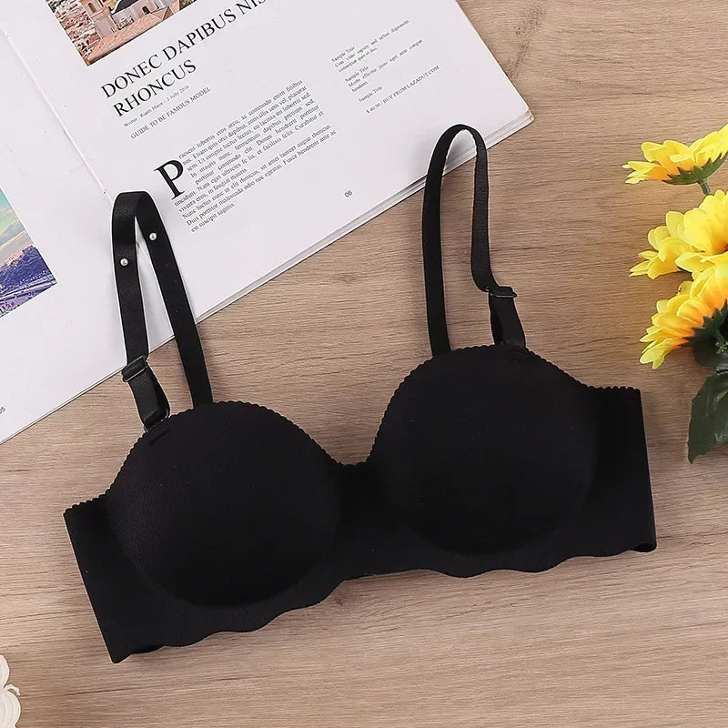 Women Sexy Push Up Seamless Solid Color Wireless One-pieces Bras Convertible Straps Brassiere