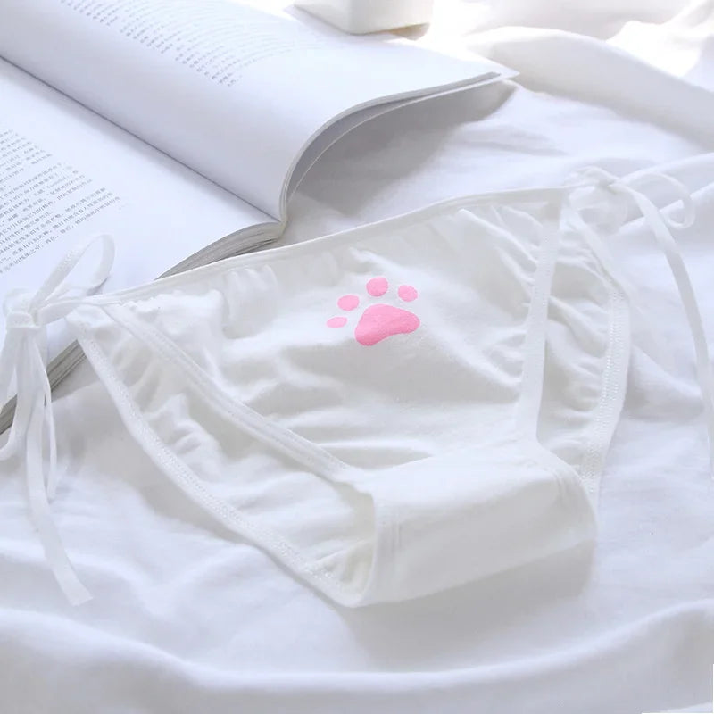 Women Funny Cotton Panties Hollow Out Seamless Briefs