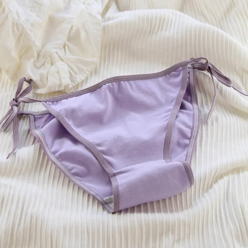 Women Funny Cotton Panties Hollow Out Seamless Briefs