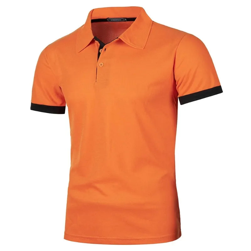 New Mens Short Sleeve Polo Shirt Solid Color