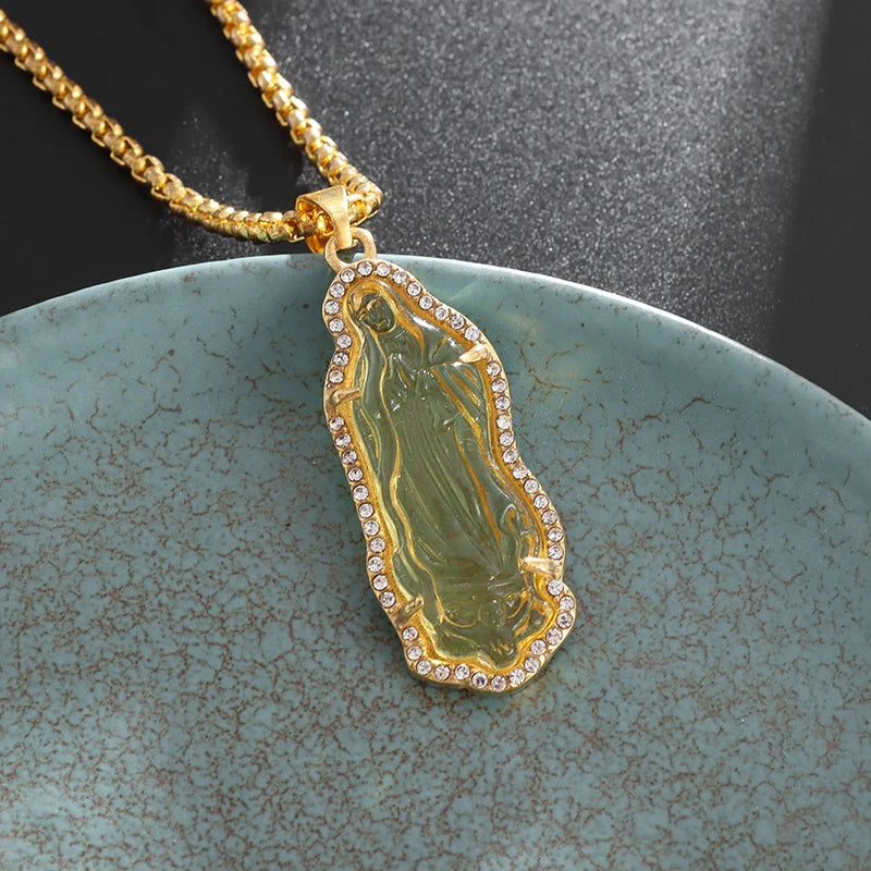 Unisex Virgin Mary Blessing Necklace Pendant