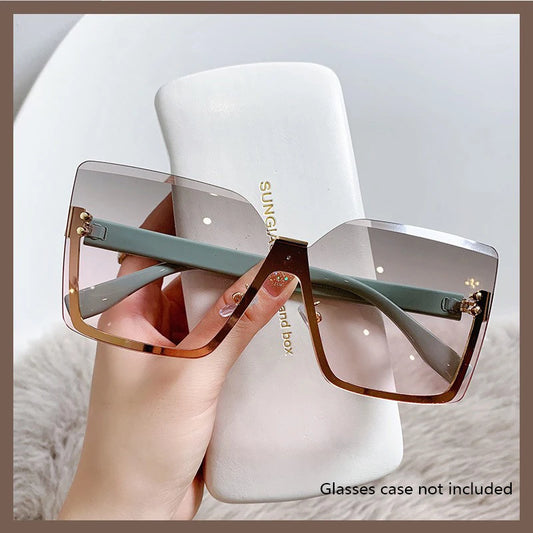 European & American Style Half-frame Metal Sunglasses Fashion Slim Anti-uv Glasses