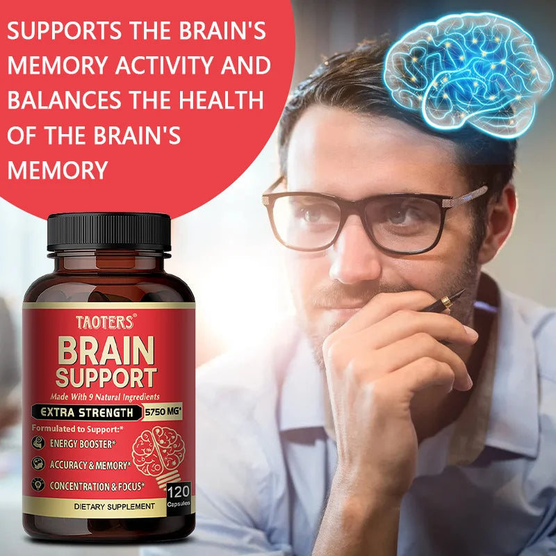 Ashwagandha+Ginkgo Biloba Root Extract Capsules, Improves Mood and Stress, Boosts Sleep and Energy, Helps Boost Memory and Focus