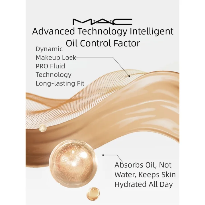 MAC Studio Fix Fluid 30ml - 24HR Matte Finish, Oil Control, Full Coverage Make Up Foundation (Shades: N12/NC12/NC15/N18)