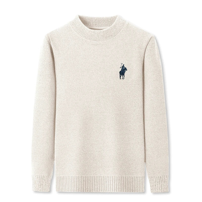 Men's Round Neck Think Knitted Pullover Winter Sweater