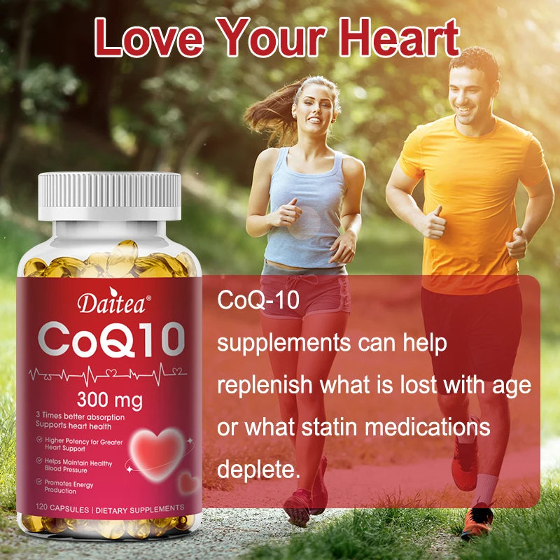 Coenzyme Q10 (CoQ10) Capsules, Supports Heart Health, Cellular Energy, Antioxidant & Blood Circulation, High Absorption