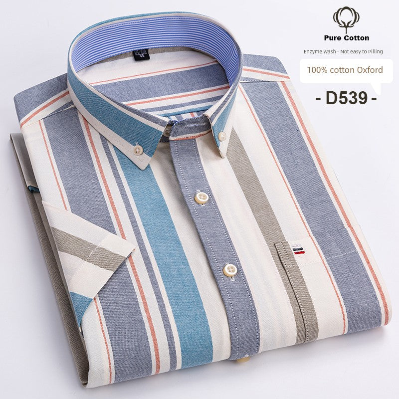 Casual Oxford Men's Short-Sleeved Dress Shirts