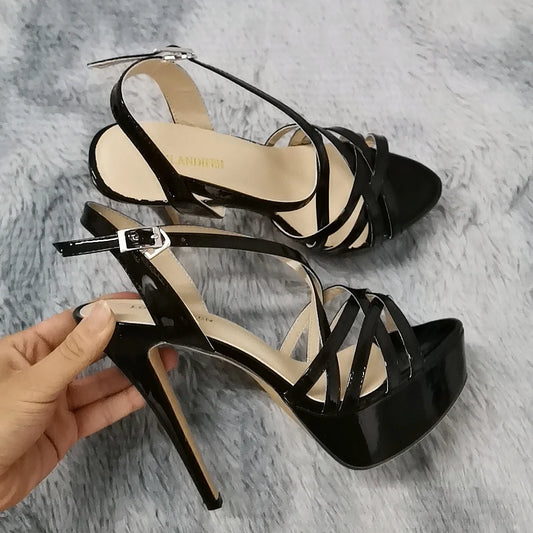 Women Sexy Sandals Platform High Heels Ankle Strap Shoes
