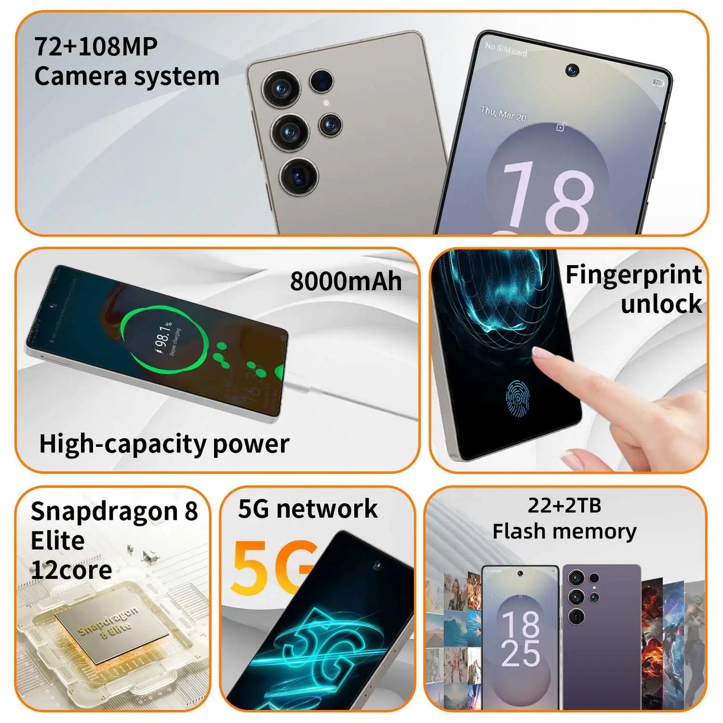 2025 Original Pad S27 ultra Smart Phone 7.3 inch HD 4K Android 15 22GB+2TB 8000mAh Battery 4G 5G Dual Sim Card WiFi GPS Google Tab