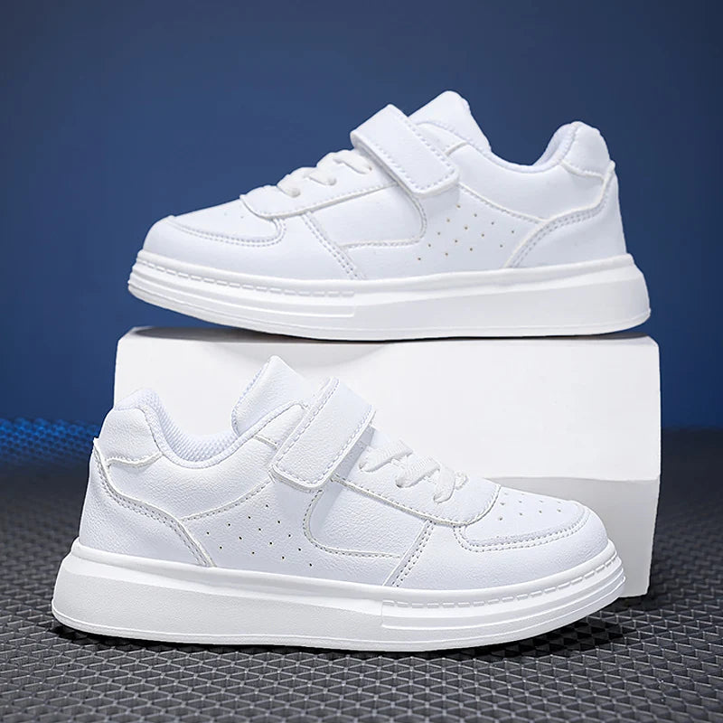 Kids Boys Girls Breathable Sneakers Sports Running Casual Shoe Leather Non-slip Soft