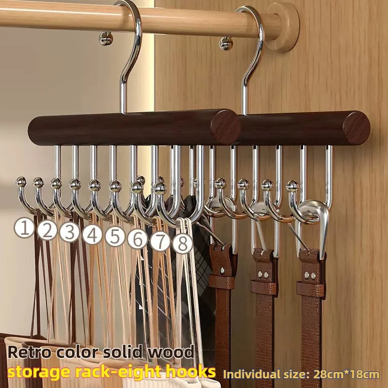 Multi-functional Belt Hanger Clothes Organizer Multifunctional Wooden Underwear Vest Storage Home Dorm Wave Hanger Drying Rack
