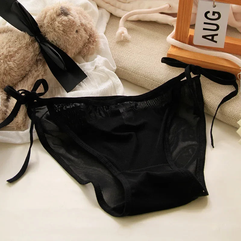 Women Funny Cotton Panties Hollow Out Seamless Briefs