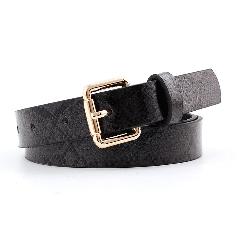 High Quality Women Retro Pu Leather Snake Skin texture Waist Belt