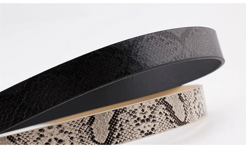 High Quality Women Retro Pu Leather Snake Skin texture Waist Belt