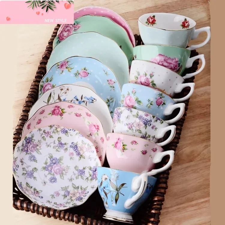 European Bone china coffee set Creative simple ceramic porcelain dish Afternoon tea milk cup 200ML