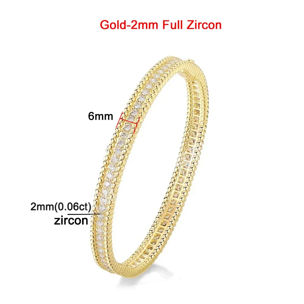 18K Gold Luxury Fine Jewelry Bangle For Women 925 Sterling Silver Plated