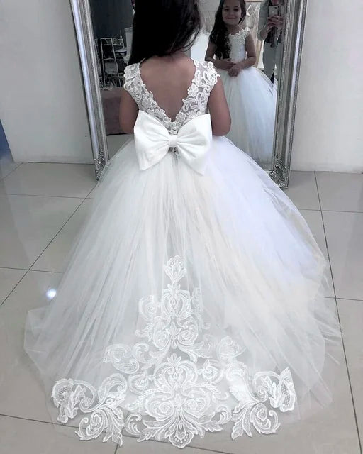 Lace Tulle Princess Flower Girl Dress