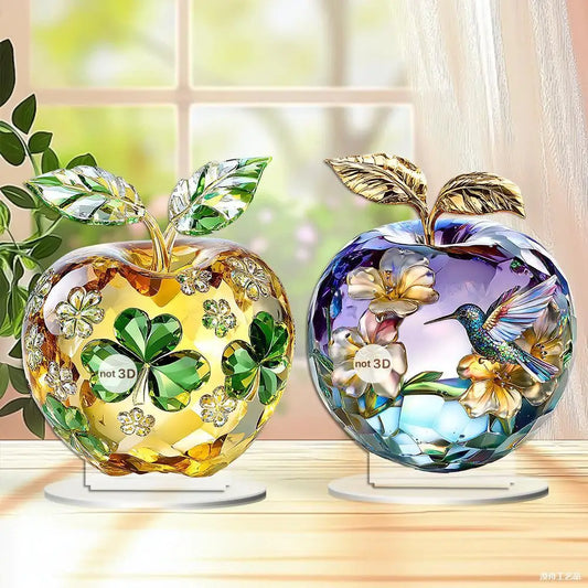 Acrylic Crystal Glass Apple Table Ornament Decoration