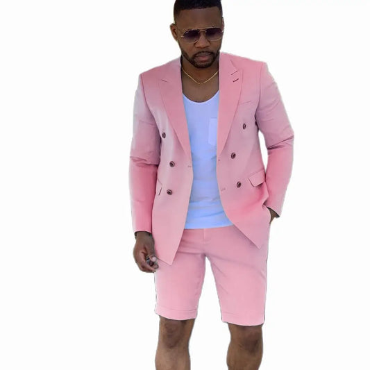 Men's Summer Double Breasted Blazer Suit & Short Pants
