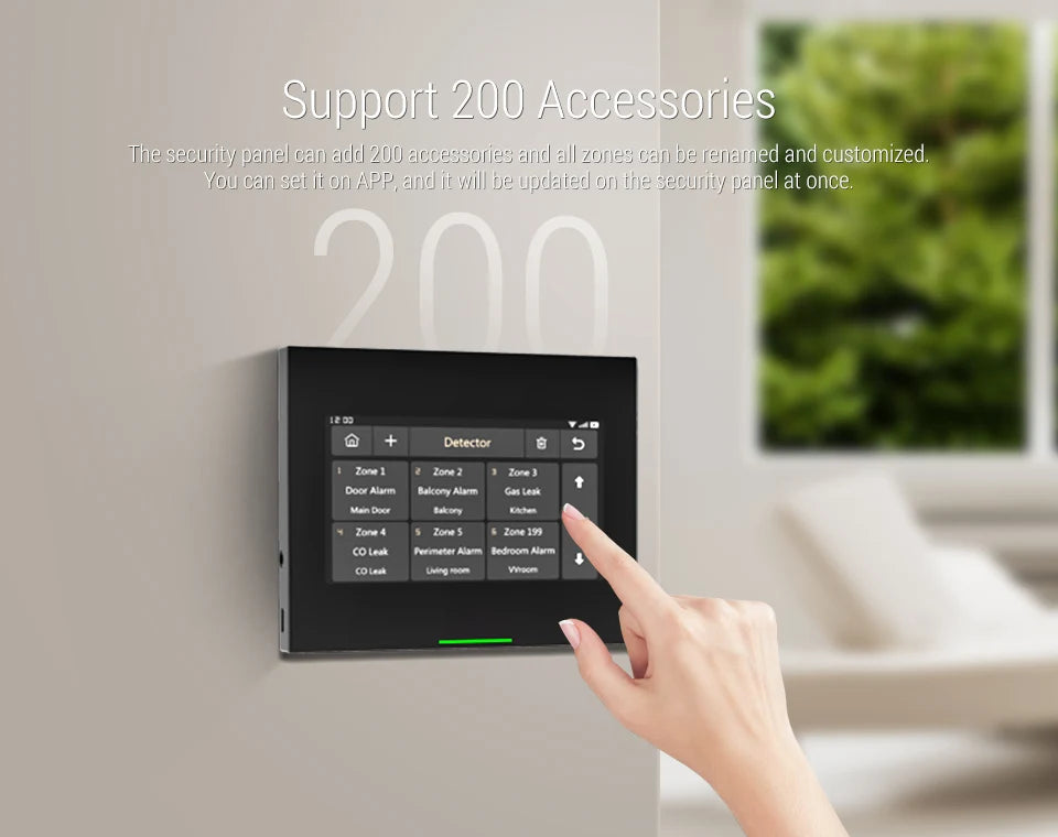 ACJ Wifi HD Smart Home Security Alarm System Kit Wireless 433MHz IR Detector Alarm Bell Door Sensor Doorbell Remote Control