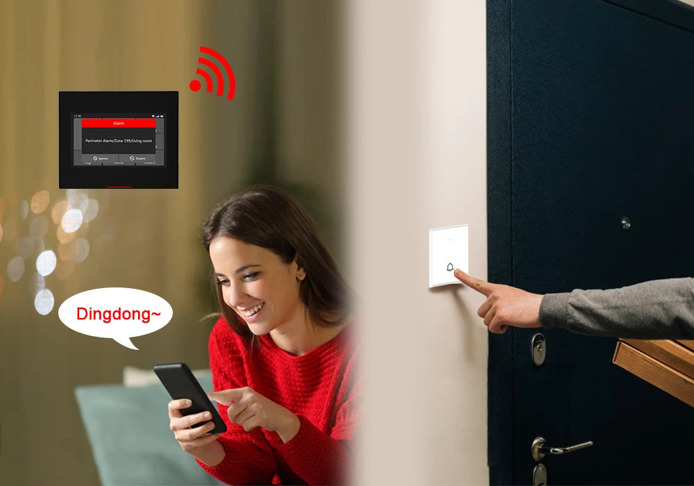 ACJ Wifi HD Smart Home Security Alarm System Kit Wireless 433MHz IR Detector Alarm Bell Door Sensor Doorbell Remote Control