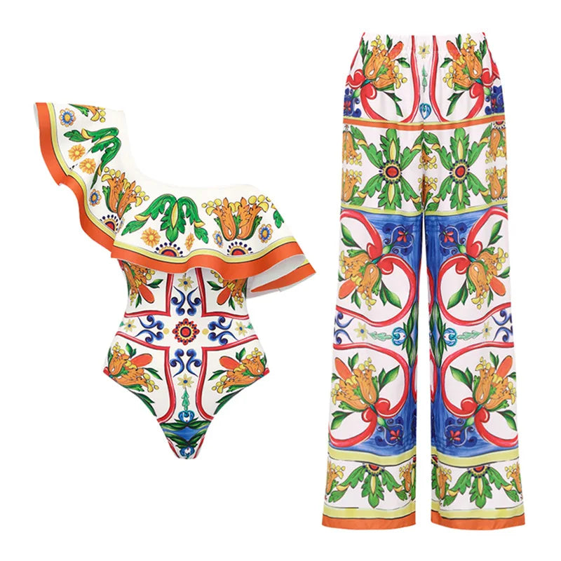 Women Swimwear 2PC Cover-up Swimsuit