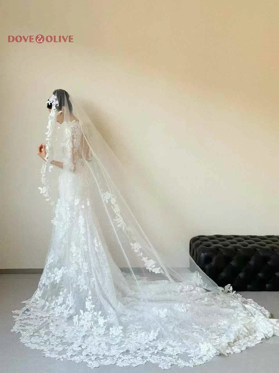 3m Lace Wedding Veils One Layer with Comb Cathedral Length Bride Accessories Women Bridal Headpiece