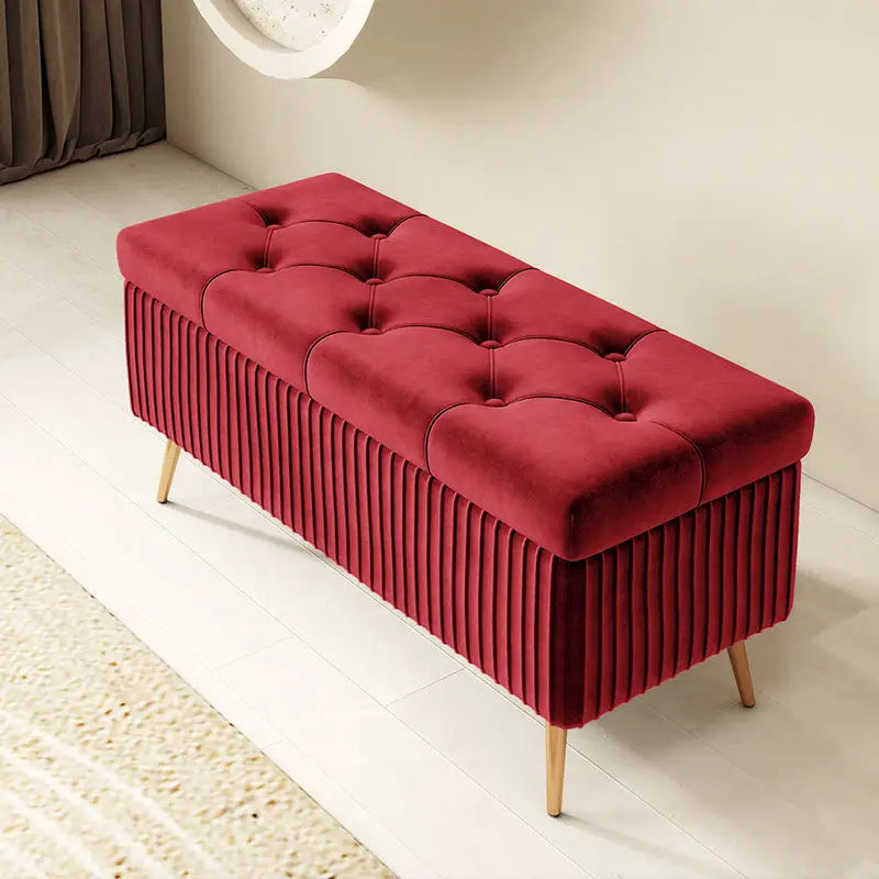 Luxury Nordic Fabric Ottomans long Sofa Bench with Storage