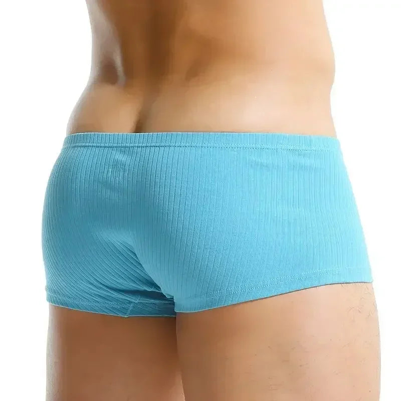 Men's Low-Rise Breathable Underwear Elastic Trunks Shorts U Convex Underpants