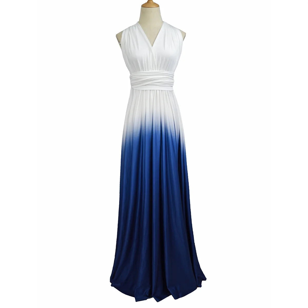 Multicolor Color Maxi Dress for Women Wrap Convertible Cross Bandage Sexy Backless