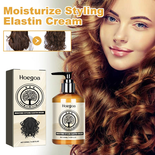 Hair Curling Cream Styling Sculpting Frizzy Wavy Boost Elastin Volumizing Hair Nourishing