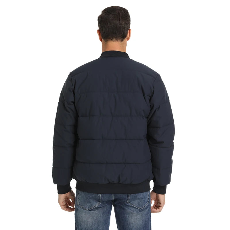 Men's Thermal Bomber Jackets Fall Winter Windproof Baseball Coat Full Zip