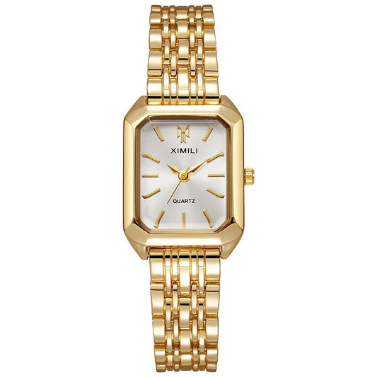 Women's Square Gold-Plated Quartz Watch – Luxury Business Dress Watch