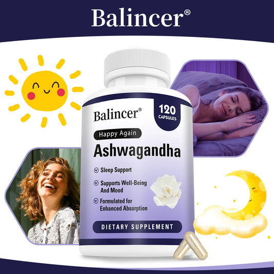 Ashwagandha Supplement-Improve Sleep Health,Antioxidant,Improve Concentration,Enhance Brain Power,Replenish Energy-120 Capsules