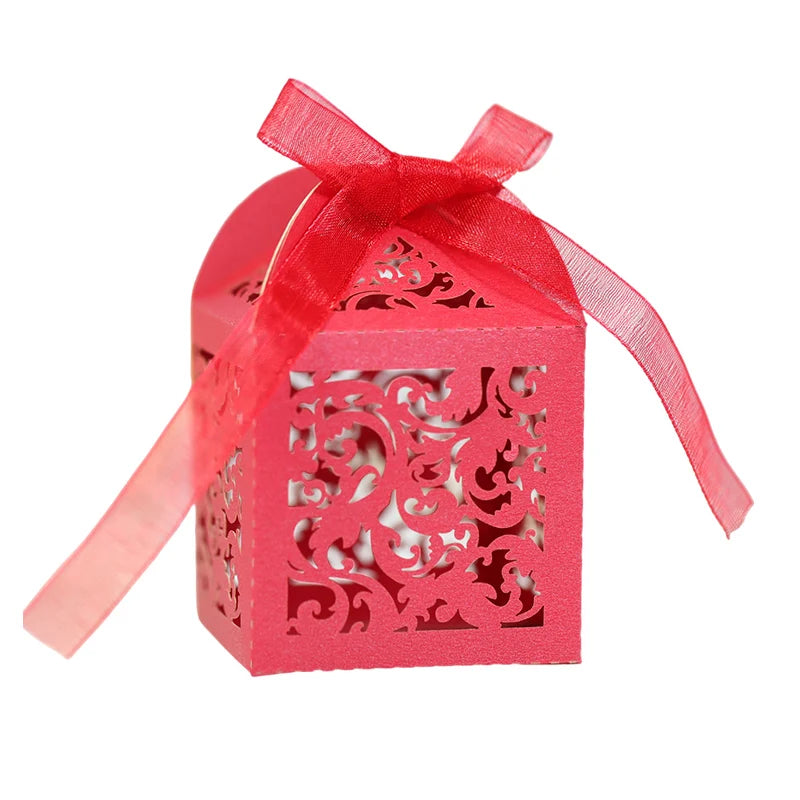 20/50Pcs Flower Vine Candy Boxes Wedding Favor Gift Packaging Box Sweet Bag With Ribbon Valentine's Day Birthday Party Supplies