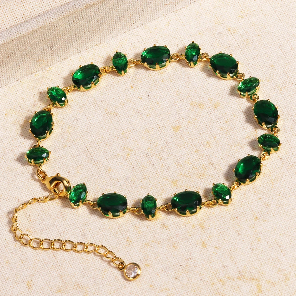 Mix Style Green Micro-inlaid Zircon Tennis Bracelet for Women 2025 New Men Bracelet Homme Jewelry Accessories Wholesale