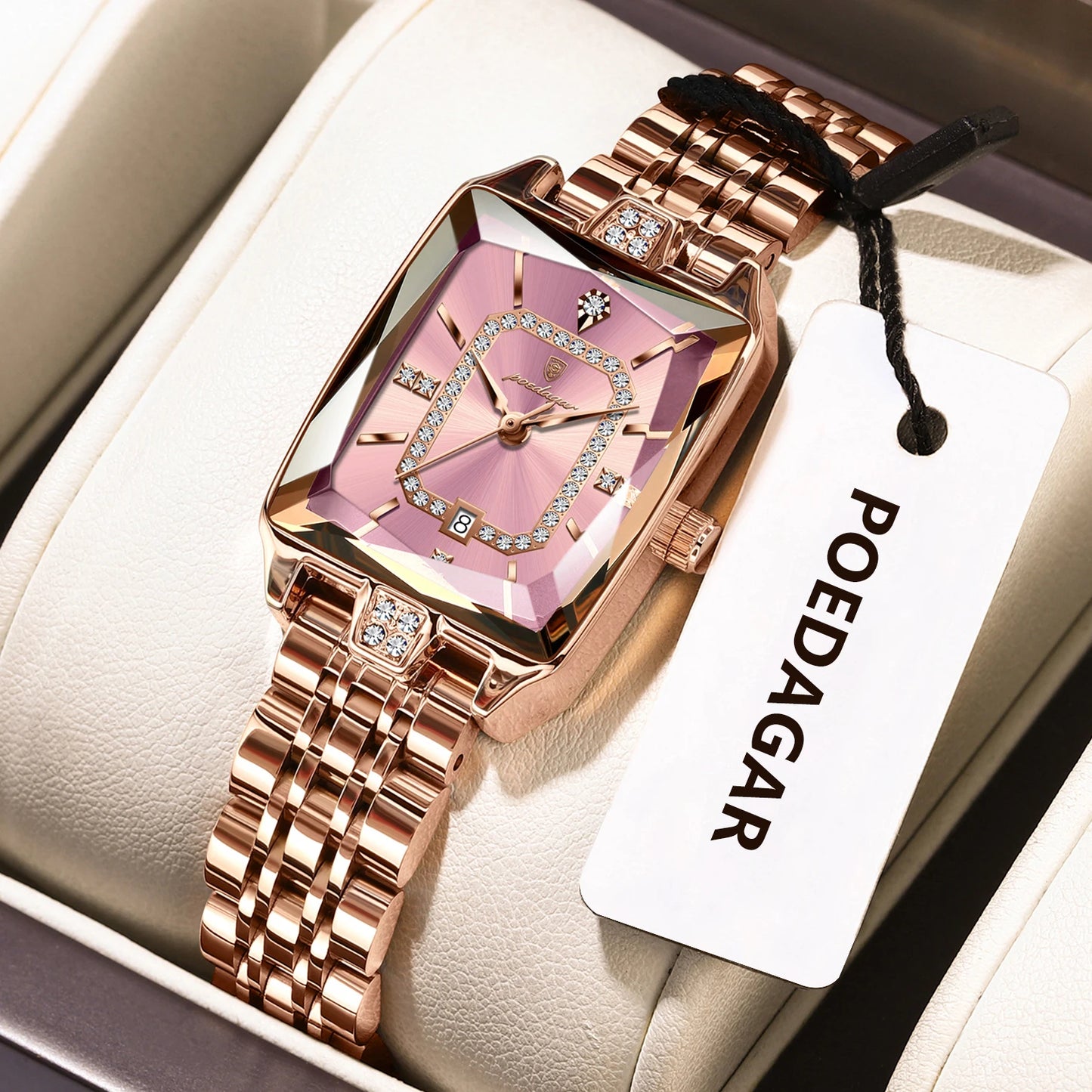 POEDAGAR Luxury Woman Watch Waterproof Wristwatch Stainless Steel Quartz
