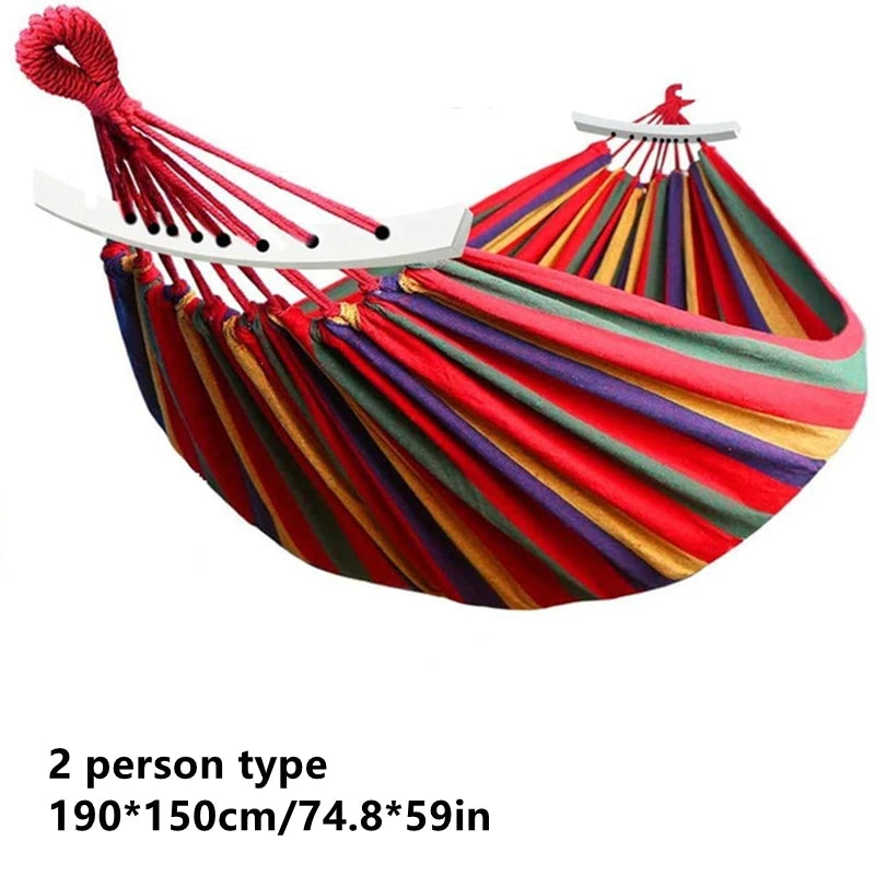 Outdoor Camping Hammock Thickened Durable Fabric Canvas with Bag