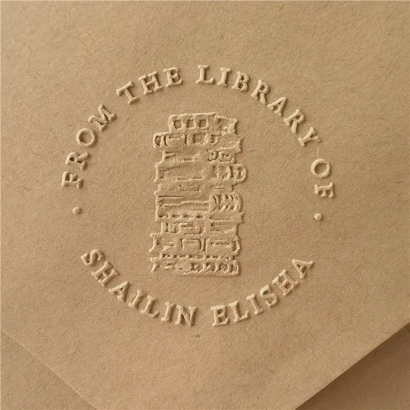 Custom Initials Embosser stamp,Book Embosser Personalized Wedding Embossing Stamp, Address Stamp, Form the Library Embosser