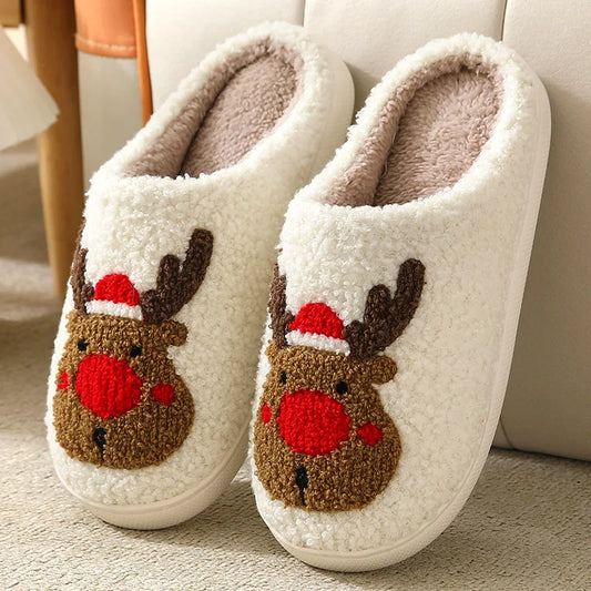 Christmas Women Slippers Cute Gingerbread Winter Warm