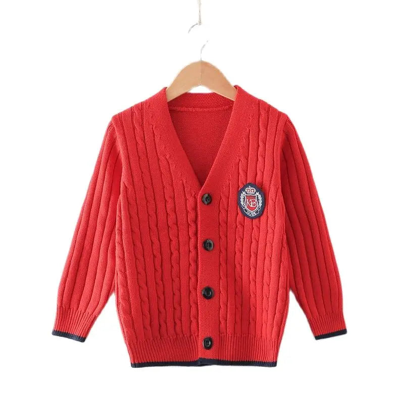 Boys Sweater Knitwear Long-Sleeve Cotton Cardigans