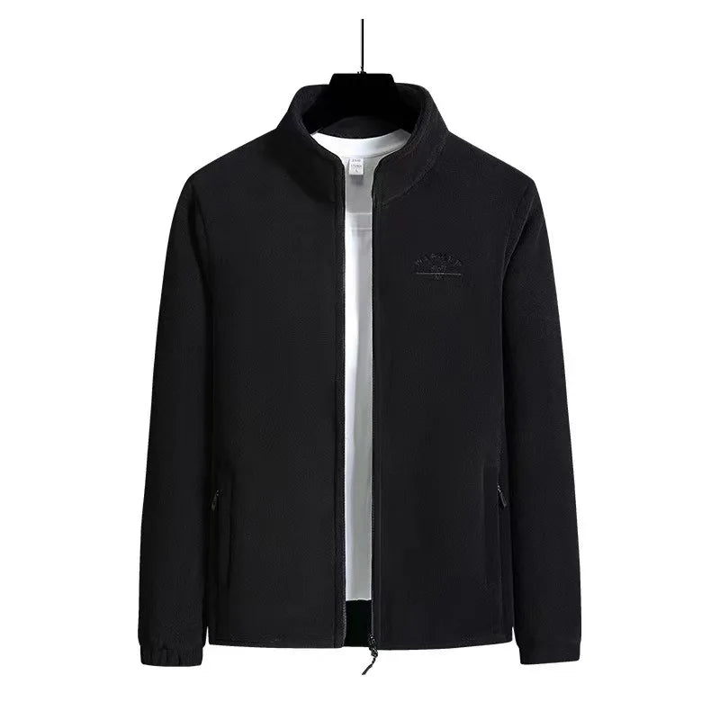 Women's Winter Sport Wool Liner Coat Loose-Fit Full Sleeve Polar Fleece Zipper