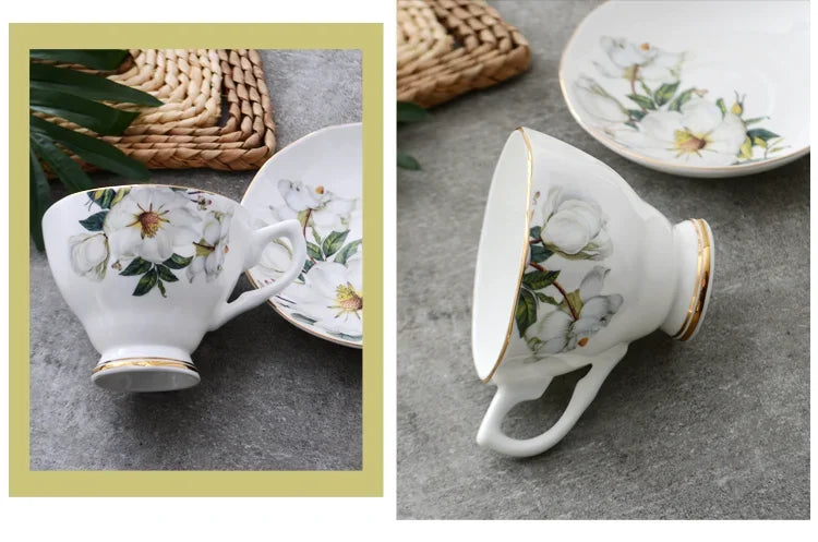 European Bone china coffee set Creative simple ceramic porcelain dish Afternoon tea milk cup 200ML
