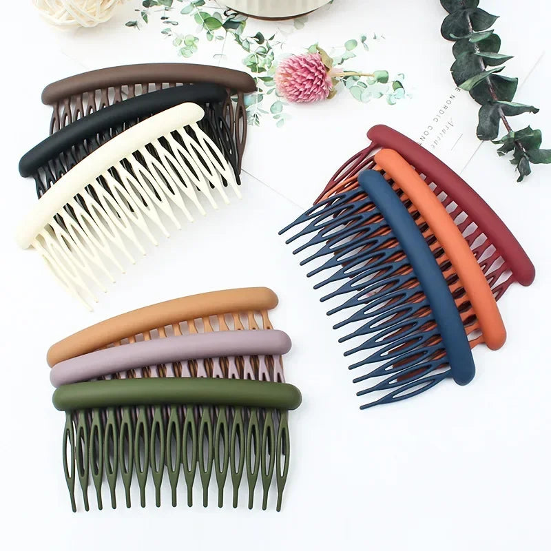15 Teeth Frosted Candy Color Hair Comb Clip Accessory