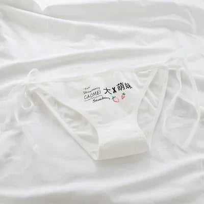Women Funny Cotton Panties Hollow Out Seamless Briefs