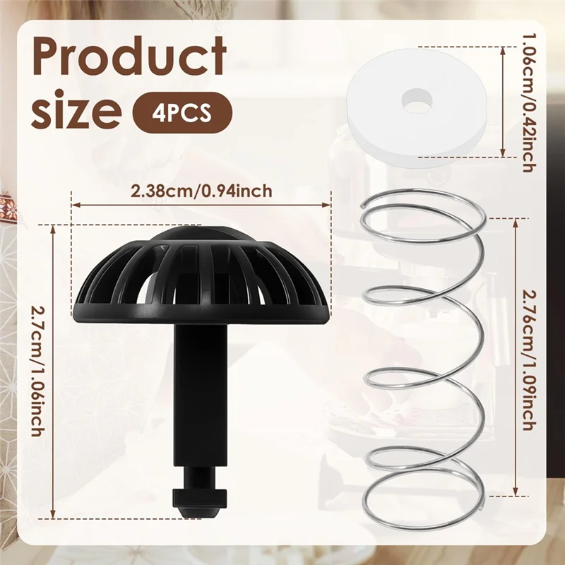【Price-Drop!】4 Pcs Coffee Maker Brew Basket Bottom Stopper Replacement With Spring For Cuisinart Machines-Replacement Parts