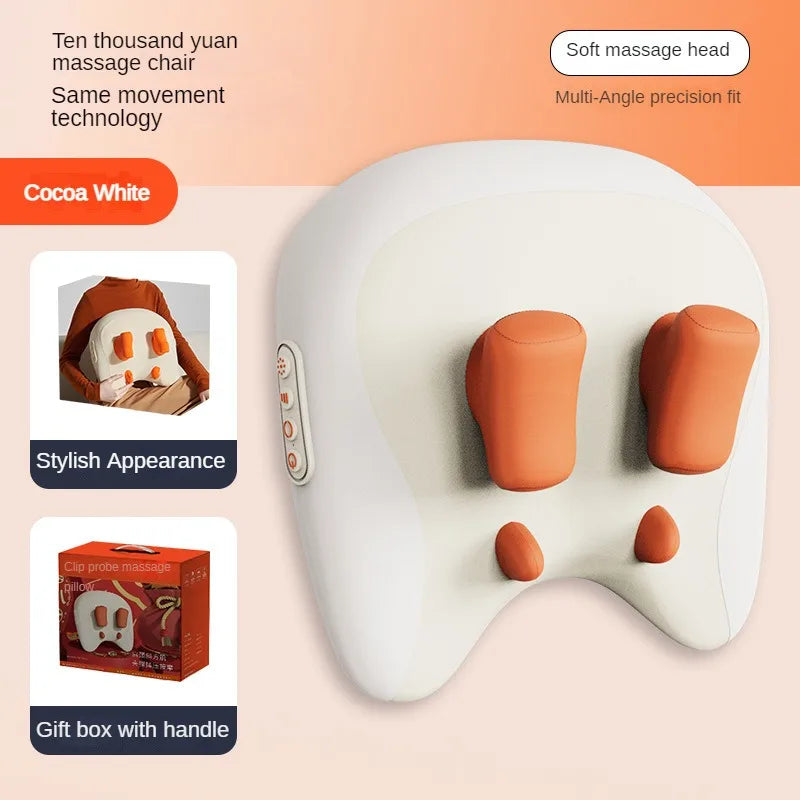 JAIYORL Trapezius Electric Massage Pillow Wireless Car And Home Massager Heating Waist Neck Leg Cervical Shiatsu Kneading