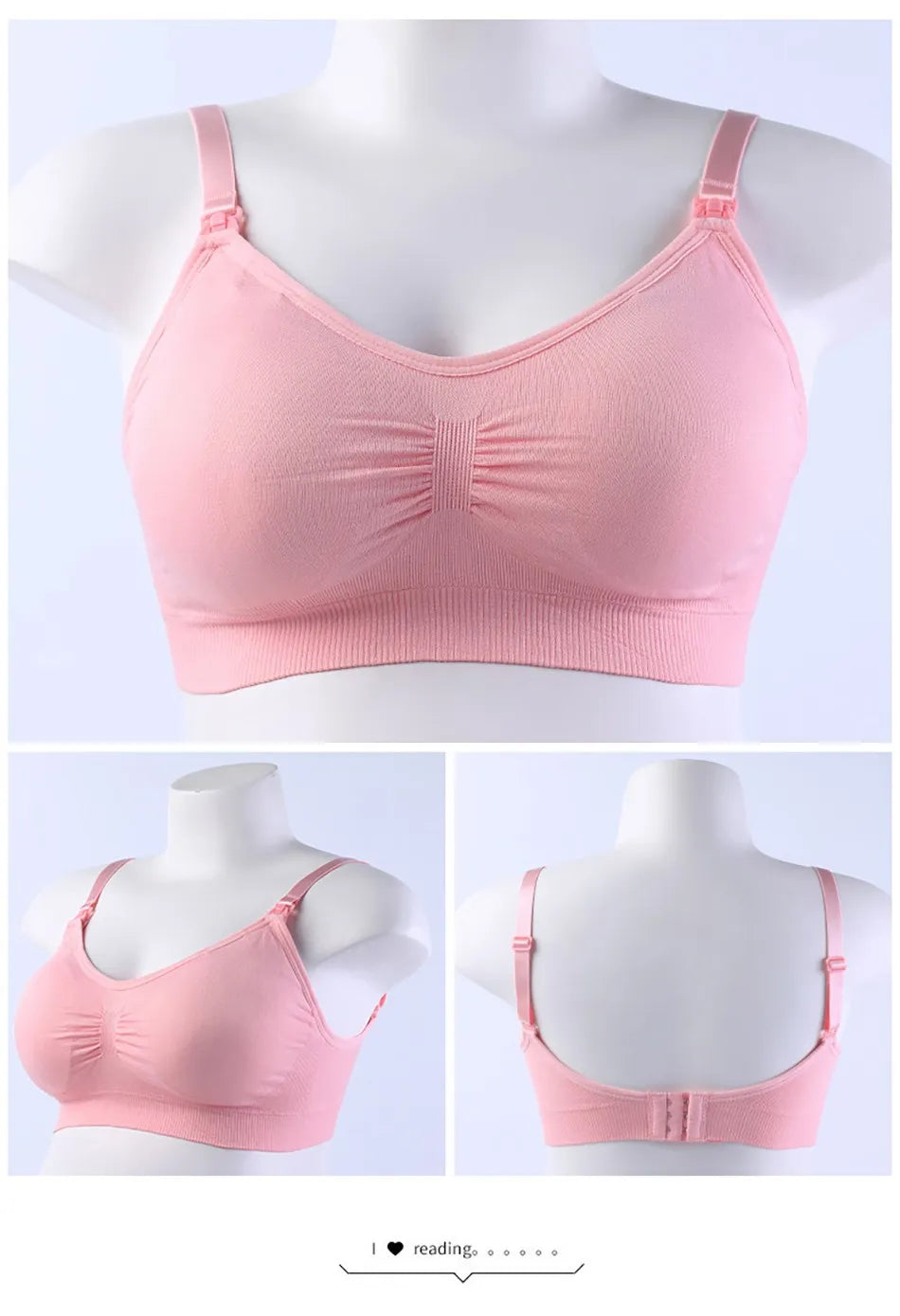 Breastfeeding Bra Upper Buckle Wirefree Seamless Postpartum Removable Chest Pad
